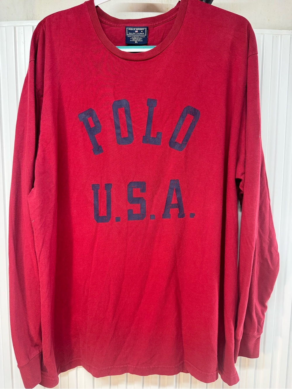 Vintage 90’s Polo Sport USA Men's Long-Sleeve Crewneck Shirt Ralph Lauren